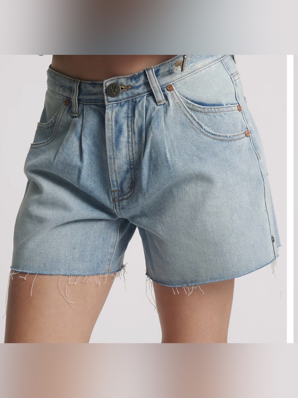 One Teaspoon Shakers Low Waist Super Relaxed Denim Shorts - Hendrixe Blue